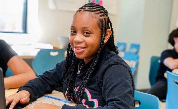 student in classroom