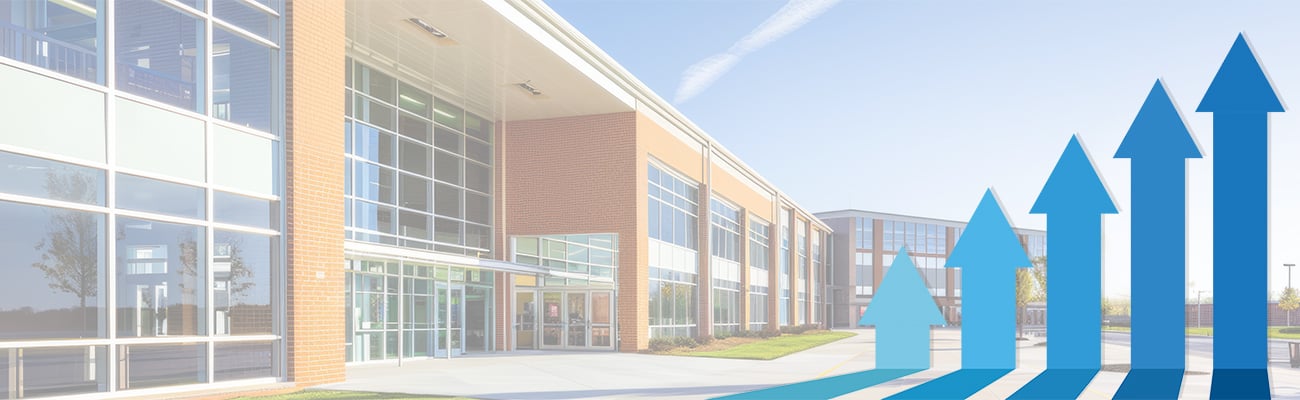 school-building-exterior-with-arrow-growth-chart