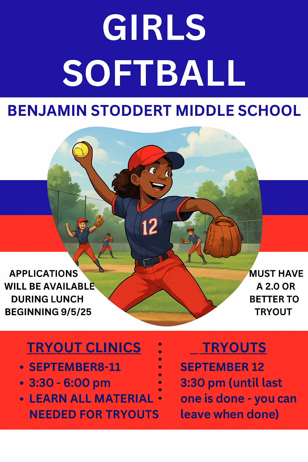 softball tryouts flyer